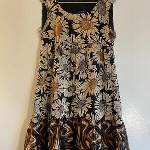 Zara Silk Sunflower Cap Sleeve Dress